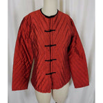 Shira Leah Chicago Quilted Mandarin Asian Inspired Changshan Jacket Womens L Red