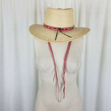 Vintage Sahuayo Legitimo Toasted Straw Hat Safari Mens 7 3/8 59 Mexico Strap