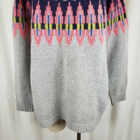 Boden Wool Alpaca Mohair Nordic Fair Isle Mosaic Knit Sweater Womens 12 Jumper