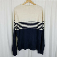 JCrew Cotton Ombre Contrast Sailor Striped Crewneck Pullover Sweater Mens XL