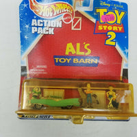 HOT WHEELS TOY STORY II 2 AL'S TOY BARN Action Pack Car Figures On Card Disney