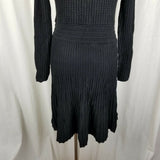 Ann Taylor Loft Petites Wool Fit & Flare Cable Knit Sweater Dress Womens MP