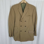 Vintage Louis Boston Double Breasted Wool Jacket Blazer SportCoat Mens 44 Tan