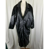 Vintage Fritz Wright Embossed Leather Maxi Duster Trench Coat Peacoat Womens 2X