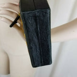 Vintage Embroidered Chinese Dragon Black Silk Handbag Purse Mirror Chinese Japan
