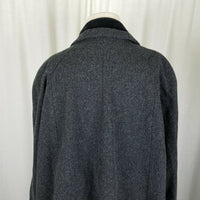Jofeld De Ball Velvet Trim Short Aline Skater Swing Peacoat Jacket Womens L Gray