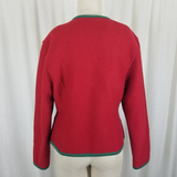 Geiger Austria Boiled Wool Embroidered Floral Jacket Blazer Womens 40 L 80s
