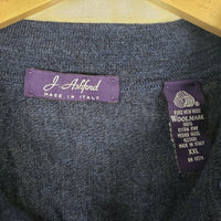 J. Ashford 100% Merino Wool Knit Collared Polo Pullover Sweater Mens XXL Italy