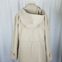 London Fog Petites Hooded Insulated Long Trench Coat Womens MP Zip Out Liner Tan