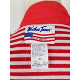 Vintage Weather Tamer Striped Flannel Lined Red Windbreaker Jacket Womens 10 USA
