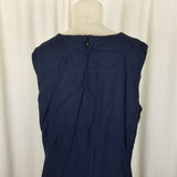 Gianni Sport Wool Tunic Tank Dress Long Blazer Coat Suit Womens M Navy Blue USA