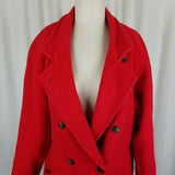 Cambridge Spirit Red Wool Double Breasted Peacoat Jacket Short Coat Womens 10