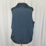 Coldwater Creek Patchwork Shawl Collar Wrap Style Blue Vest Womens 1X Plus Size
