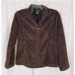 LL Bean Kids Fleece Jacket Girls L 14 16 Chocolate Brown Soft Fitted 3 Season