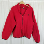 Vintage EMS Full Zip Up Fleece Jacket Mens L Eastern Mountain Sports Red Black