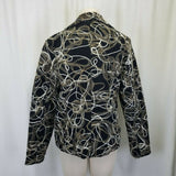 Weavz Felted Wool Cotton Embellished Jacket Womens M Artsy Art to Wear Black