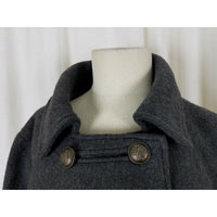 Amelia by BeCool Wool Charcoal Military Double Breasted Peacoat Jacket Womens L