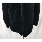 Alpine Studio Reversible Vegan Black Faux Fur Leather Car Coat Jacket Womens L