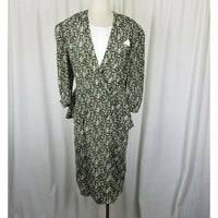 Liz Roberts Mary Ann Lamonte Peplum 80s Day Dress Womens 12 Vintage Skirt Top