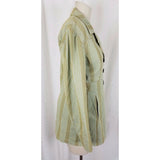 Tyler Boe Double Breasted Pinstripe Military Peacoat Jacket Blazer Coat Womens 8