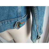 Limited Jeans European Fit Jewel Buttons Trucker Denim Blue Jean Jacket Womens M