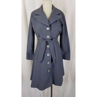 Vintage Plaza South Belted Tie Fit & Flare Dress Trench Coat Womens 10 Gray USA