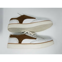 Joe's Waldo Leather Sneakers Saddle Shoes Mens 8.5 White Brown Style# JG705S13