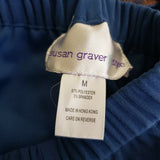 Susan Graver Western Floral Tapestry Faux Suede Pants Suit Zip Jacket Womens M