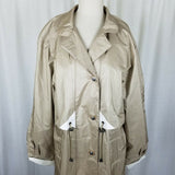 Essentials Worthington Sheen Cinch Cape Top Rain Trench Coat Womens 12 80s Tan
