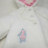 Disney Winnie Pooh Hooded Berber Sherpa Fleece Jacket Girls 2T Deep Pile Popcorn