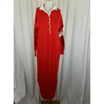 Vintage Lollipop Henley Maxi Nightgown Nightie Sleep Shirt Womens M USA 70s USA