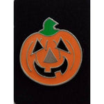 Orange Fall Pumpkin Lapel Brooch Safety Pin Jack-O-Lantern Halloween Jewelry