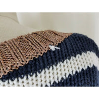 Banana Republic Nautical Striped Navy Blue White Metallic Knit Sweater Womens S