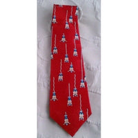 After Dark Bungee Roulette Silk Necktie 4" x 57" Red Novelty Jumping Men Tie