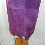 Richard Warren Purple Long Midi Boho Brushed Leather Suede Skirt Womens 8 Pencil