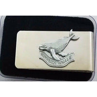 Humpback Whale Pewter Metal Money Clip Wallet Silver Gold 2 Tone 2 in Jewelry