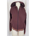 Patagonia Hooded Full Zip Up Jersey Knit Sweatshirt Track Jacket Womens M Brown