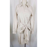 Apart Brand 100% Cotton Wrap Tie Sash Shirt Coat Dress Womens 8 NWOT Tan Khaki