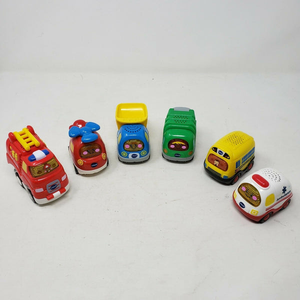 vTECH Go! Go! Smart Wheels Light Up Lot 6 Helicopter Fire Truck Dump  Ambulance