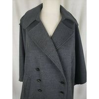 Adrienne Vittadini Gray Jersey Knit Military Look Cape Shawl Jacket Womens sz 6