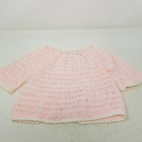 Vintage Cradle Knit Layette Set Crochet Cardigan Sweater Baby Girls Newborn Pink