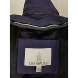 London Fog Cape Top Insulated Belted Buckle Spy Trench Coat Womens 12 Purple