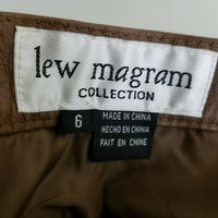 Lew Magram Long Maxi Peasant Prairie Boho Patchwork Leather Skirt Womens 6 Brown