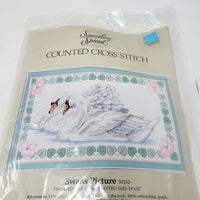 Something Special Counted Cross Stitch Kit Swans Picture 50152 Vintage NOS 1984
