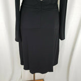 Kay Unger NY Formal Black Sexy Keyhole Bare Back Fitted Slinky Dress Womens 12