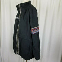 Billy T Southwestern Coat Jacket Black Tribal Womens 1X Plus SF1702JX Aztec Trim