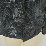 Gloria Vanderbilt Floral Embroidered Tapestry Button Up Black Jacket Womens S