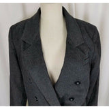 Lord & Taylor Petites Wool Cashmere Gray Double Breasted Blazer Jacket Womens PM