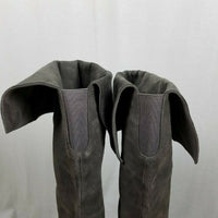 Vince Camuto Tall Knee Hi Gray Leather Fold Over Riding Boots Boho Womens 7.5