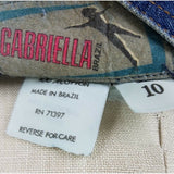 Vintage Gabriella Brazil Denim Blue Jean Swing Skirt Womens sz 10 Pleated Buckle